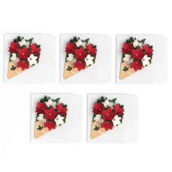 Lovepop Christmas 12/25|Her|Poinsettia & Pine Little Blooms (Notecard 5-Pack)