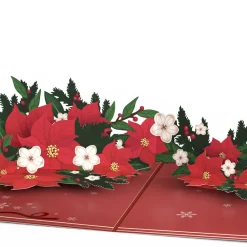 Lovepop Greeting Cards|Poinsettia & Pine Pop-Up Card