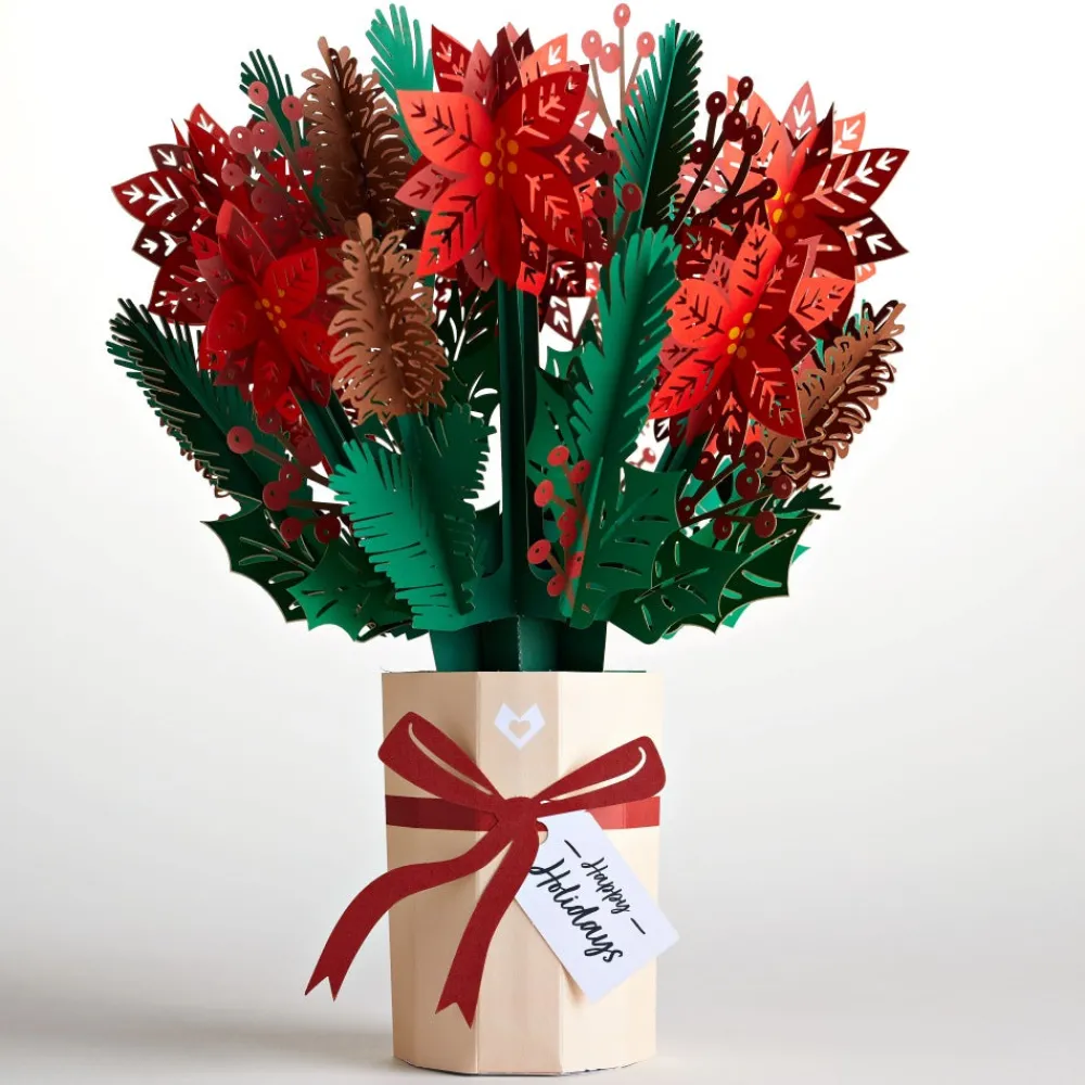 Lovepop Pop-Up Bouquets|Card & Gift Bundles|Poinsettia Christmas Bundle