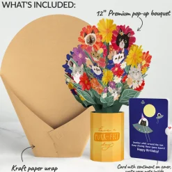 Lovepop Pop-Up Bouquets|Purr-fect Cat Birthday Bouquet and Space Laser Cats Sentiment Set
