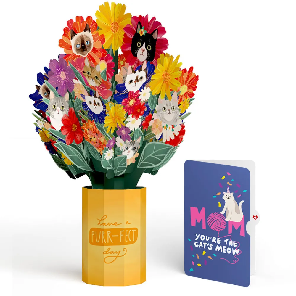 Lovepop Pop-Up Bouquets|Birthday|Purr-fect Cat Birthday Bouquet and Sentiment Set for Mom