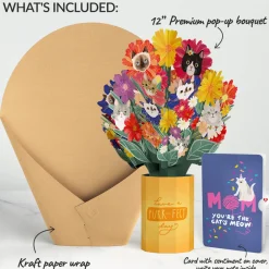 Lovepop Pop-Up Bouquets|Birthday|Purr-fect Cat Birthday Bouquet and Sentiment Set for Mom