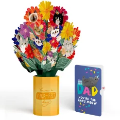Lovepop Pop-Up Bouquets|Dad|Purr-fect Cat Birthday Bouquet and Sentiment Set for Dad