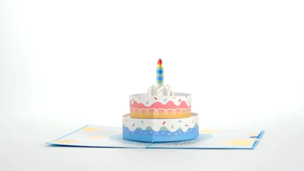 Lovepop Birthday|Lgbtq+|Rainbow Birthday Cake Pop-Up Card