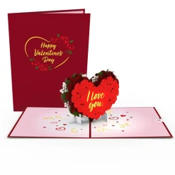 Lovepop Greeting Cards|Valentine'S Day 2/14|Red Rose Heart Pop-Up Card