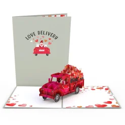 Lovepop Pop-Up Bouquets|Card & Gift Bundles|Red Rose Love Delivery Truck Bundle