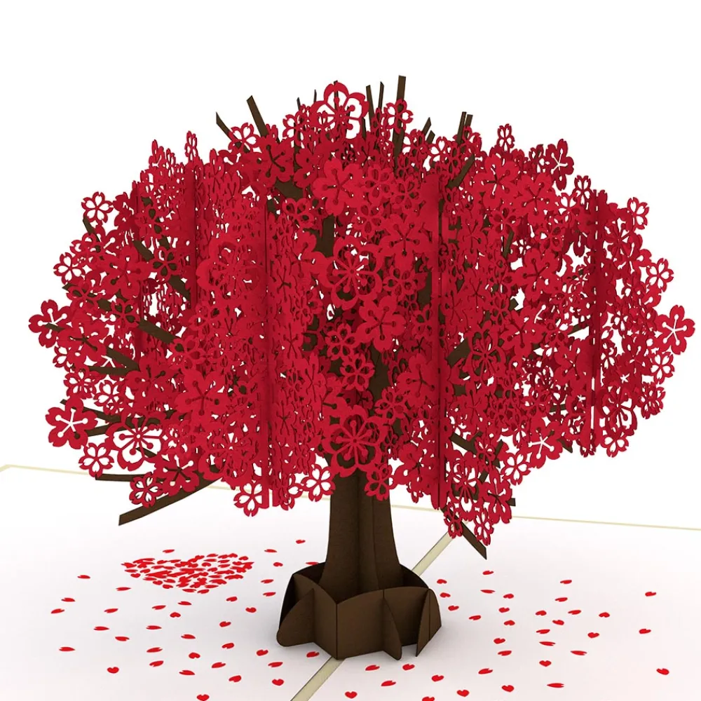 Lovepop Greeting Cards|Anniversary|Red Sakura Tree Pop-Up Card
