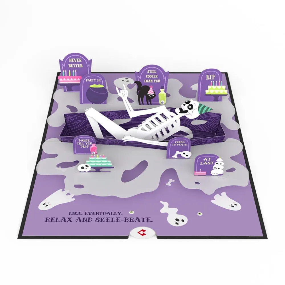 Lovepop Birthday|Relax and Skele-brate Skeleton Birthday Pop-Up Card