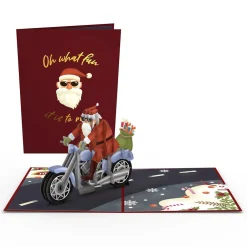 Lovepop Greeting Cards|Christmas 12/25|Santa Biker Pop-Up Card