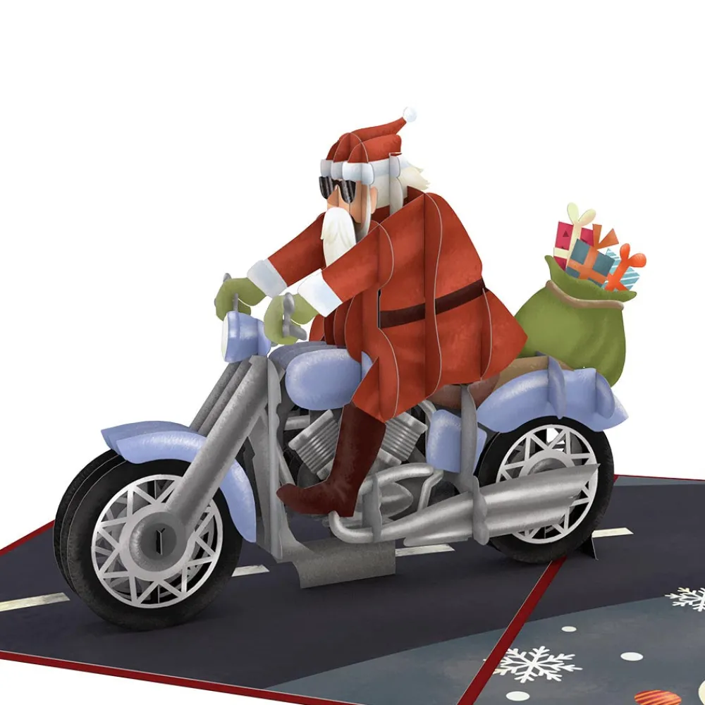 Lovepop Greeting Cards|Christmas 12/25|Santa Biker Pop-Up Card