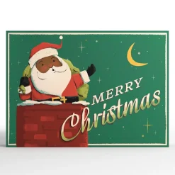 Lovepop Greeting Cards|Christmas 12/25|Santa Down the Chimney Christmas Pop-Up Card