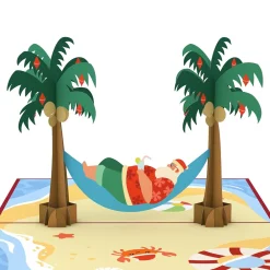 Lovepop Greeting Cards|Christmas 12/25|Santa Hammock Pop-Up Card