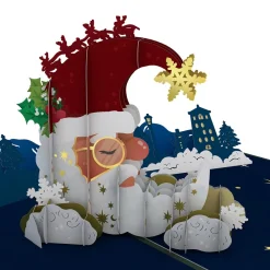 Lovepop Christmas 12/25|Santa Moon Pop-Up Card
