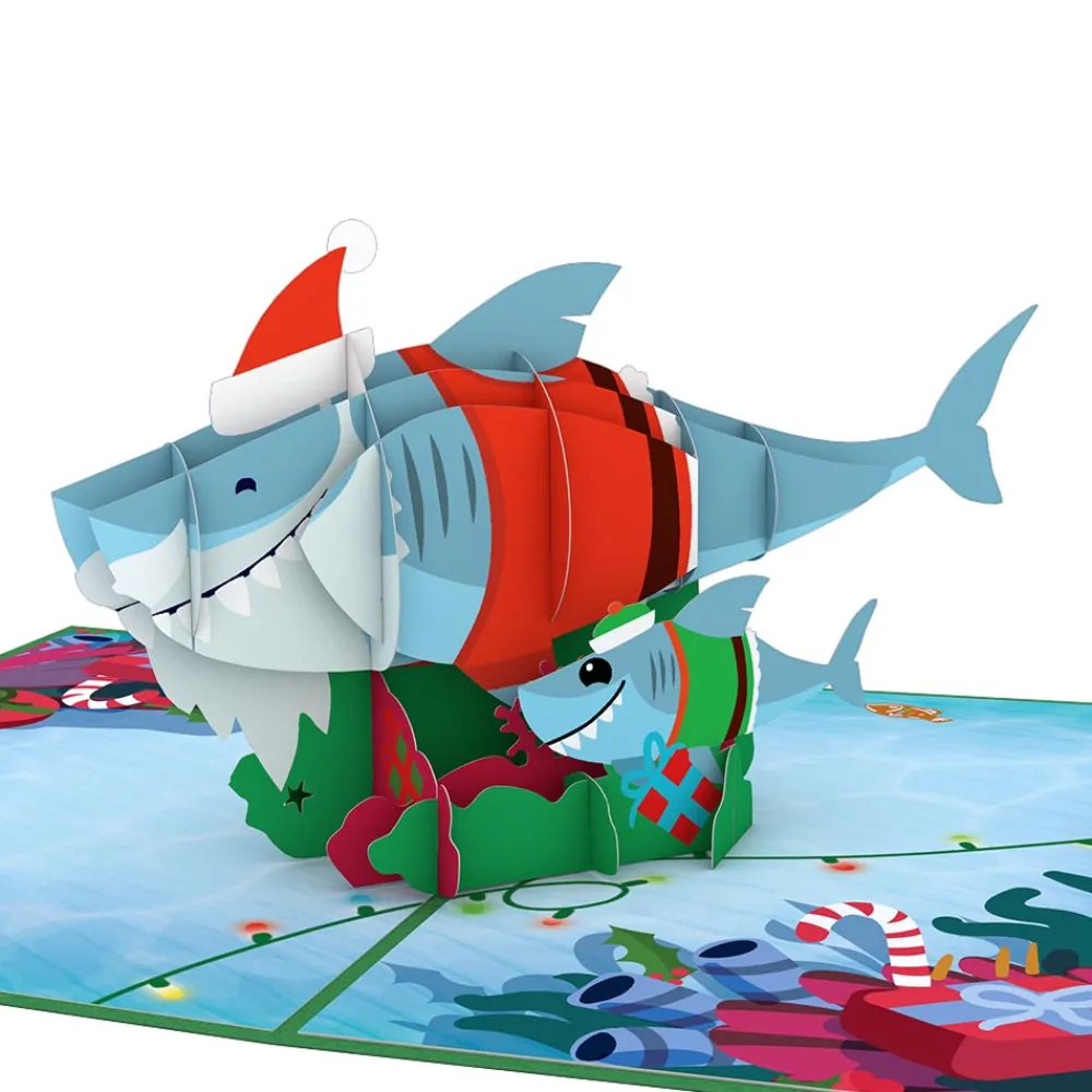 Lovepop Greeting Cards|Christmas 12/25|Santa Shark Pop-Up Card