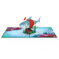 Lovepop Greeting Cards|Christmas 12/25|Santa Shark Pop-Up Card