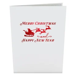 Lovepop Greeting Cards|Christmas 12/25|Santa Sleigh and Reindeer Pop-Up Card