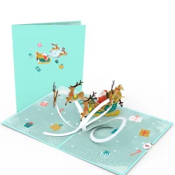 Lovepop Greeting Cards|Christmas 12/25|Santa Sleigh Pop-Up Card