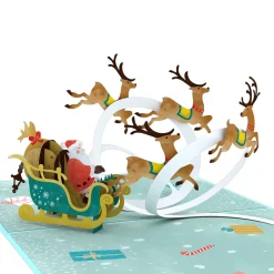 Lovepop Greeting Cards|Christmas 12/25|Santa Sleigh Pop-Up Card