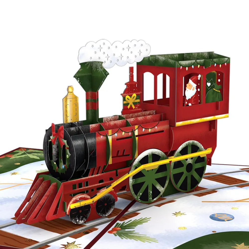 Lovepop Greeting Cards|Christmas 12/25|Santa Train Pop-Up Card