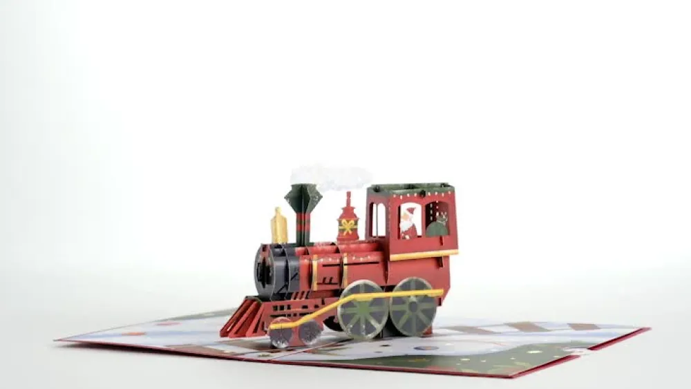 Lovepop Greeting Cards|Christmas 12/25|Santa Train Pop-Up Card