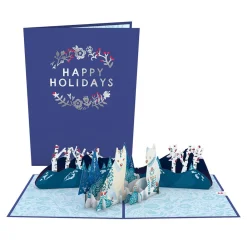 Lovepop Greeting Cards|Christmas 12/25|Scandinavian Style Holiday Foxes Pop-Up Card