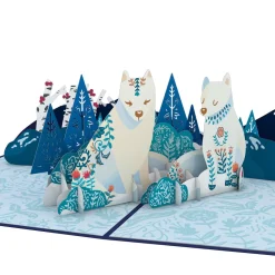 Lovepop Greeting Cards|Christmas 12/25|Scandinavian Style Holiday Foxes Pop-Up Card