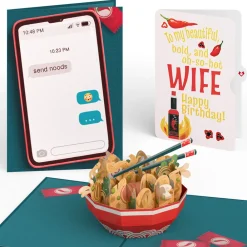 Lovepop Birthday|Her|Send Noods Spicy Birthday Pop-Up Card and Sentiment Set for Wife
