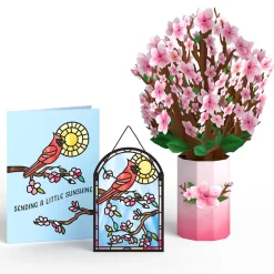 Lovepop Pop-Up Bouquets|Card & Gift Bundles|Sending Sunshine Cardinal Suncatcher Card & Pop-Up Bouquet Bundle