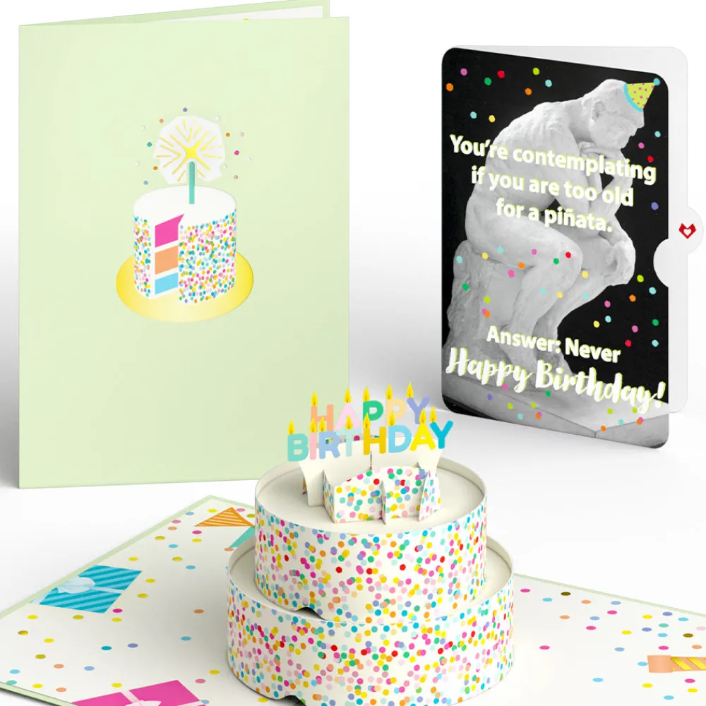 Lovepop Birthday|Sprinkles Birthday Cake with The Thinker Pop-Up Card and Sentiment Set