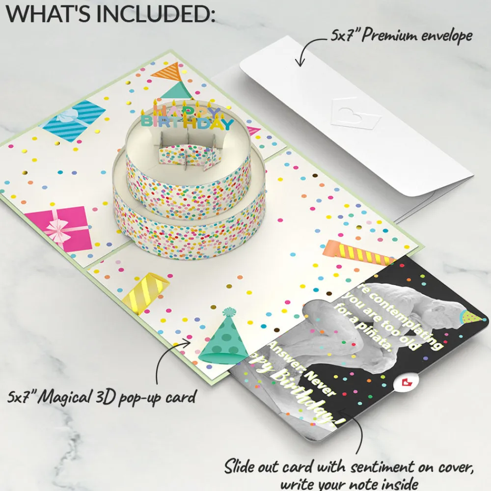 Lovepop Birthday|Sprinkles Birthday Cake with The Thinker Pop-Up Card and Sentiment Set