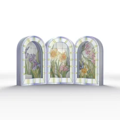 Lovepop Decor|Just Because|Stained Glass Floral Triptych Pop-Up Gift