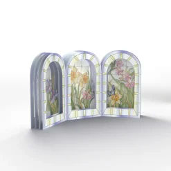 Lovepop Decor|Just Because|Stained Glass Floral Triptych Pop-Up Gift