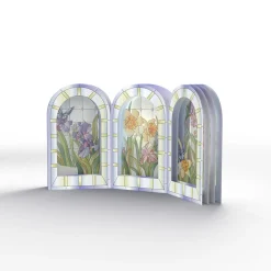 Lovepop Decor|Just Because|Stained Glass Floral Triptych Pop-Up Gift