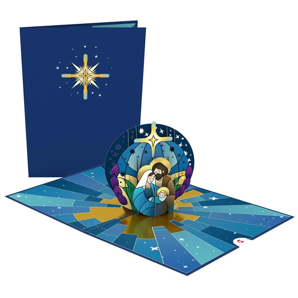 Lovepop Religious|Christmas 12/25|Stained Glass Holy Family Pop-Up Card