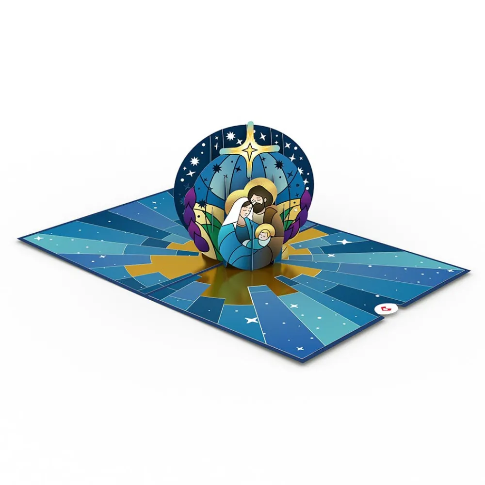 Lovepop Religious|Christmas 12/25|Stained Glass Holy Family Pop-Up Card