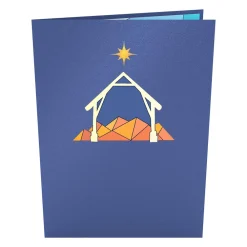 Lovepop Greeting Cards|Religious|Stained Glass Nativity Pop-Up Card