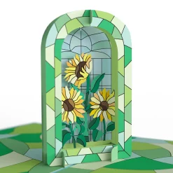 Lovepop Just Because|Stained Glass Sunflowers Pop-Up Card