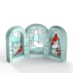 Lovepop Decor|Christmas 12/25|Stained Glass Winter Cardinal Pop-Up Gift