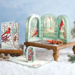 Lovepop Card & Gift Bundles|Decor|Stained Glass Winter Cardinal Bundle