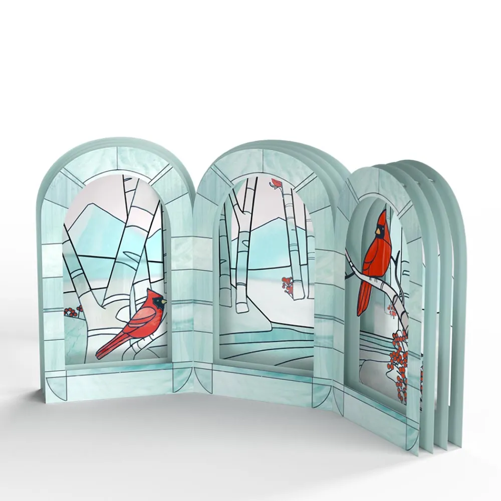 Lovepop Card & Gift Bundles|Decor|Stained Glass Winter Cardinal Bundle