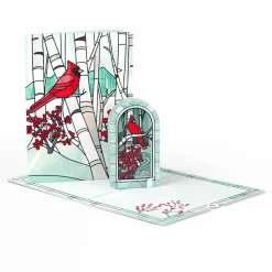 Lovepop Card & Gift Bundles|Decor|Stained Glass Winter Cardinal Bundle