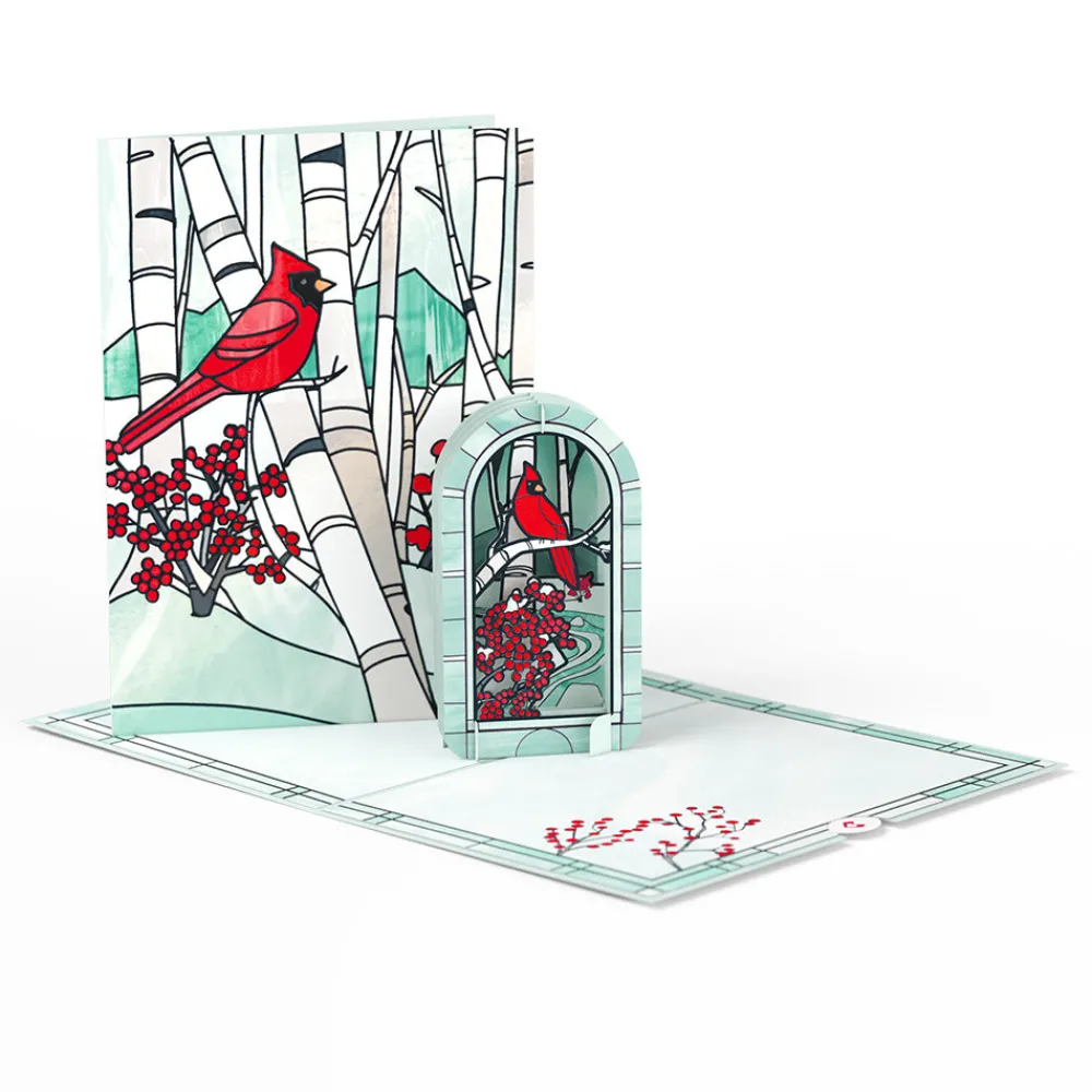 Lovepop Card & Gift Bundles|Decor|Stained Glass Winter Cardinal Bundle