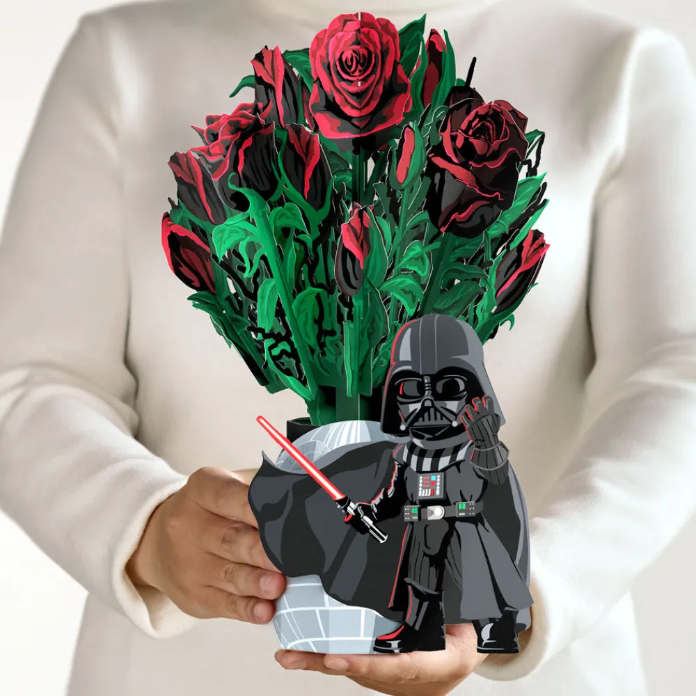 Lovepop Pop-Up Bouquets|Card & Gift Bundles|Star Wars™ Darth Vader™ Birthday Pop-Up Card & Flower Buds Bouquet Bundle