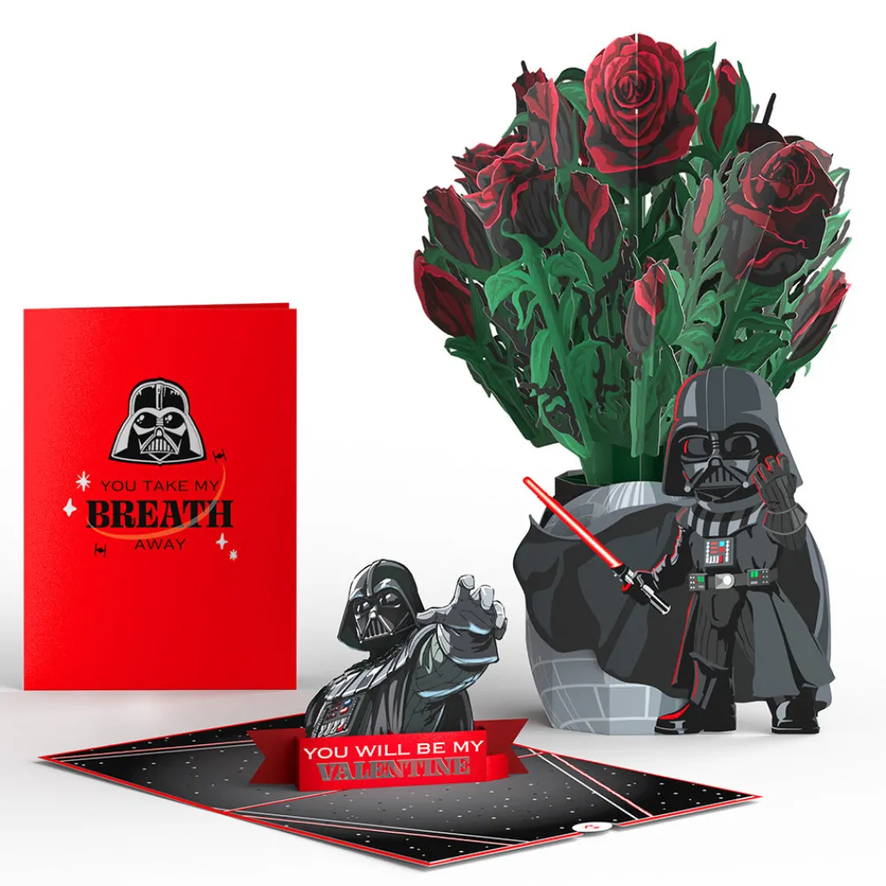Lovepop Pop-Up Bouquets|Card & Gift Bundles|Star Wars™ Darth Vader™ Take My Breath Away Pop-Up Card & Flower Buds Bouquet Bundle