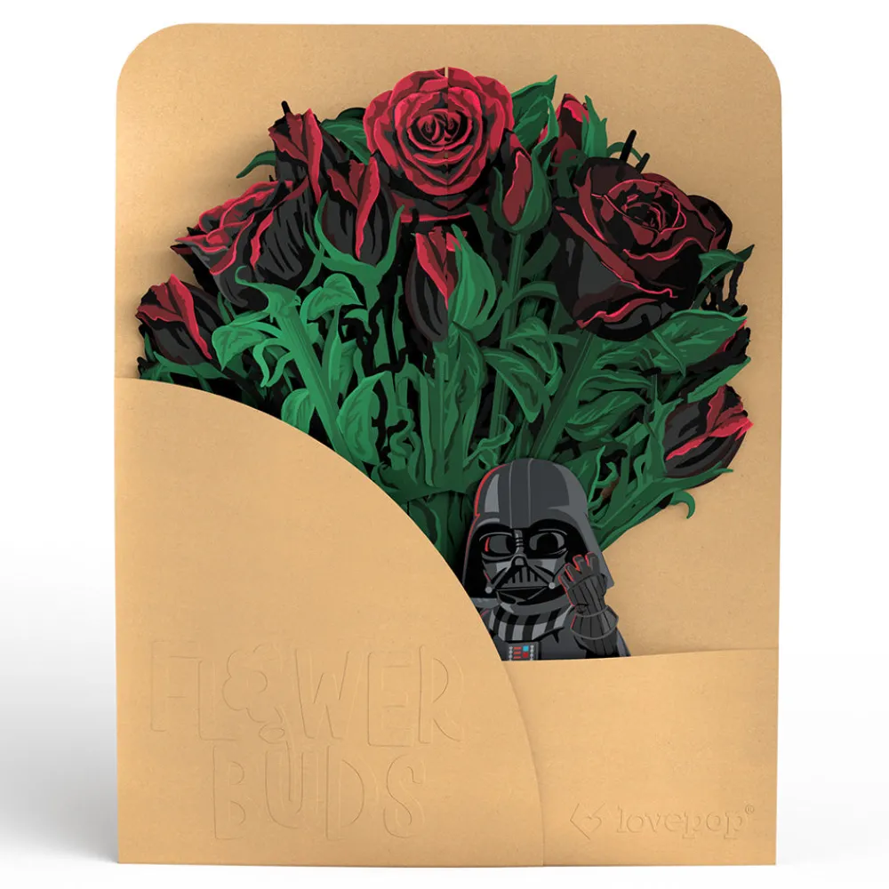 Lovepop Pop-Up Bouquets|Card & Gift Bundles|Star Wars™ Darth Vader™ Take My Breath Away Pop-Up Card & Flower Buds Bouquet Bundle
