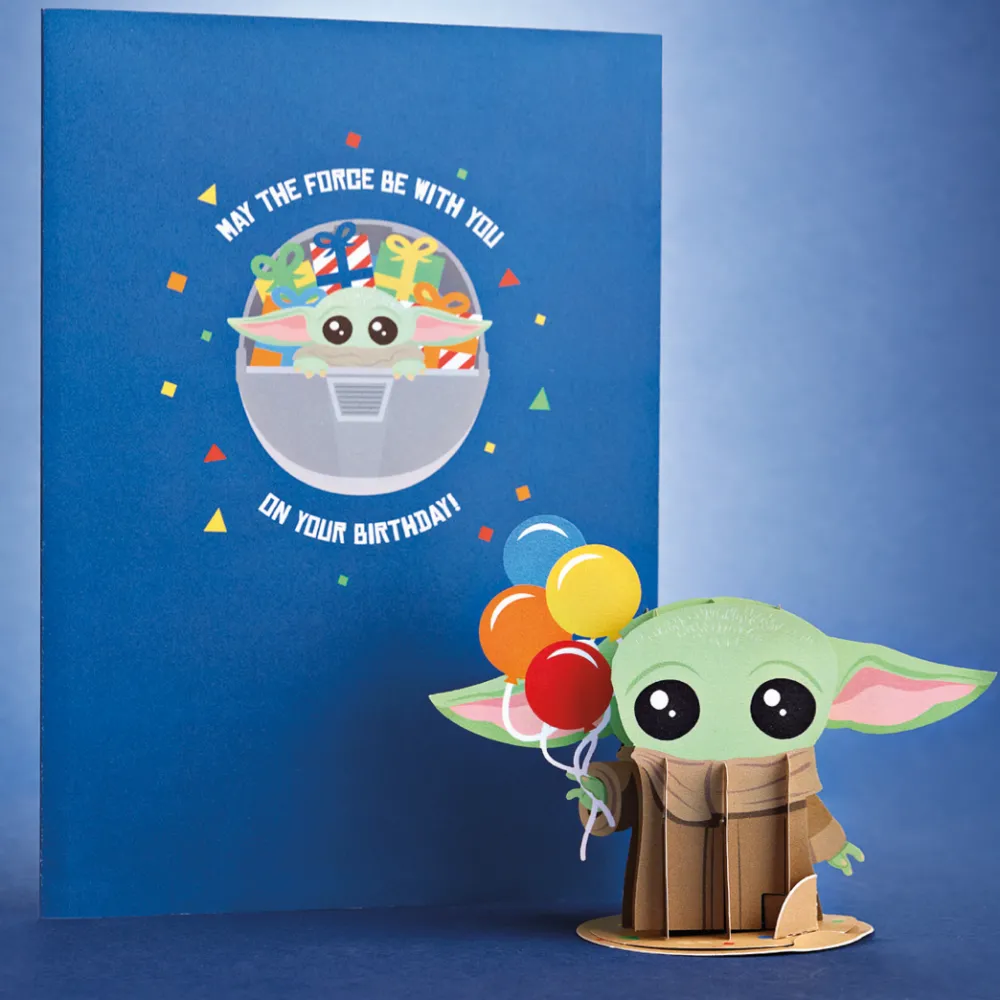 Lovepop Birthday|Kids|Star Wars™ The Mandalorian™ Grogu™ Birthday Card with Pop-Up Gift