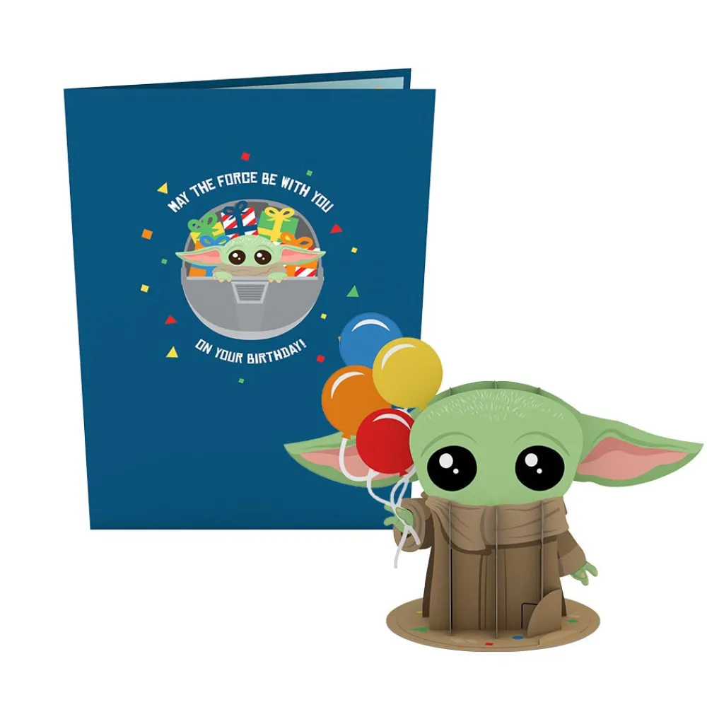 Lovepop Birthday|Kids|Star Wars™ The Mandalorian™ Grogu™ Birthday Card with Pop-Up Gift