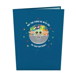 Lovepop Birthday|Kids|Star Wars™ The Mandalorian™ Grogu™ Birthday Card with Pop-Up Gift