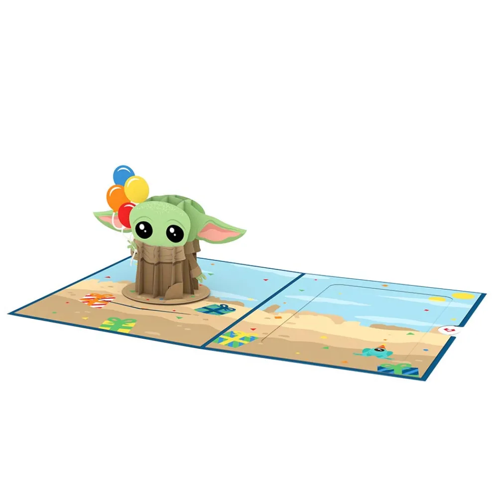 Lovepop Birthday|Kids|Star Wars™ The Mandalorian™ Grogu™ Birthday Card with Pop-Up Gift