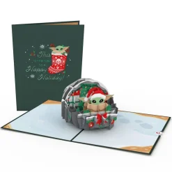 Lovepop Christmas 12/25|Star Wars|Star Wars™ The Mandalorian™ Grogu™ Happy Holidays Pop-Up Card